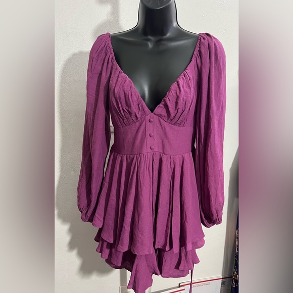 Fashionnova Summer Love Romper - Plum - Picture 4 of 11